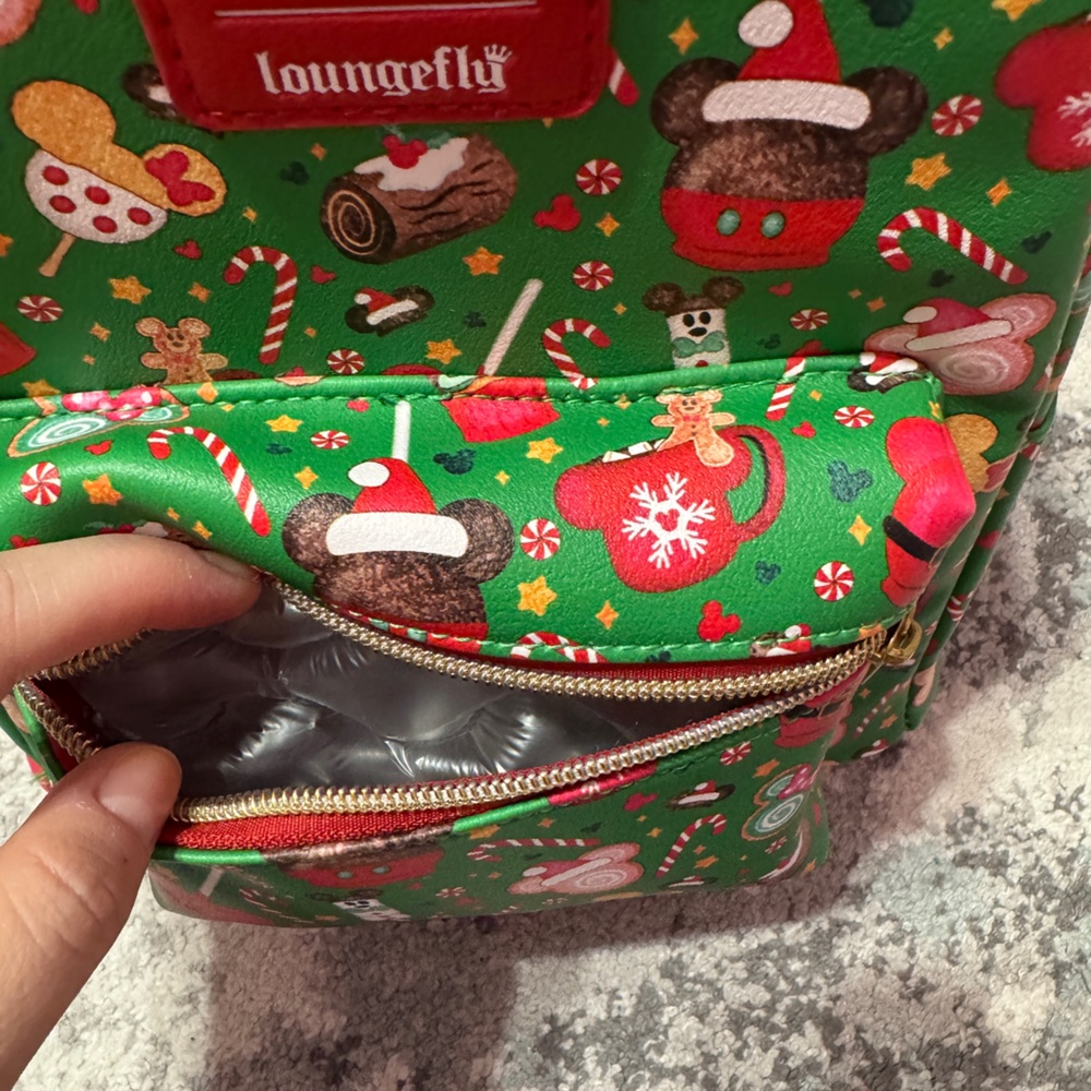 Disney Green Backpack with Christmas Mickey Prints - Picture 3 of 8